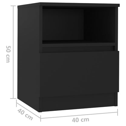 Nachttische 2 Stk. Schwarz 40x40x50 cm Holzwerkstoff - Pazzar.ch