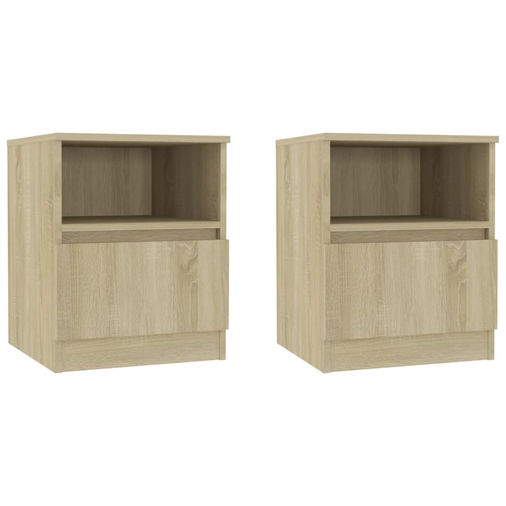 Nachttische 2 Stk. Sonoma-Eiche 40x40x50 cm Holzwerkstoff - Pazzar.ch