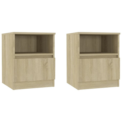 Nachttische 2 Stk. Sonoma-Eiche 40x40x50 cm Holzwerkstoff - Pazzar.ch