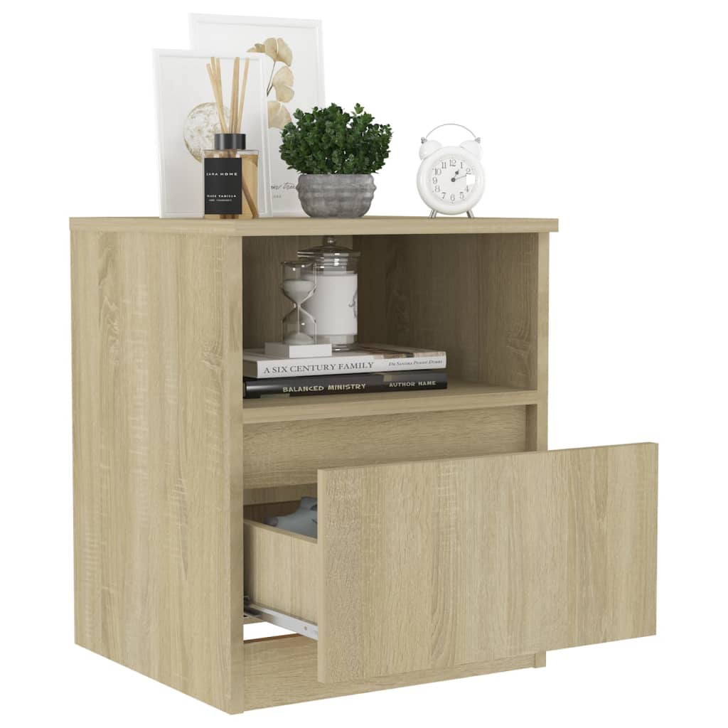 Nachttische 2 Stk. Sonoma-Eiche 40x40x50 cm Holzwerkstoff - Pazzar.ch