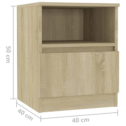 Nachttische 2 Stk. Sonoma-Eiche 40x40x50 cm Holzwerkstoff - Pazzar.ch