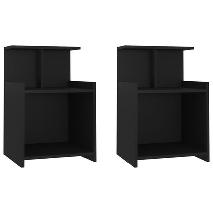 Nachttische 2 Stk. Schwarz 40x35x60 cm Holzwerkstoff - Pazzar.ch