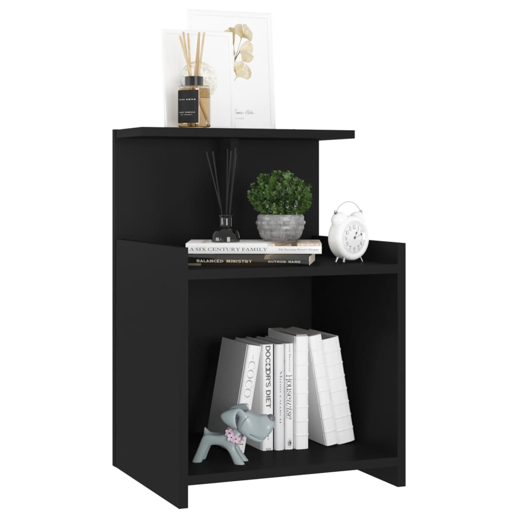 Nachttische 2 Stk. Schwarz 40x35x60 cm Holzwerkstoff - Pazzar.ch