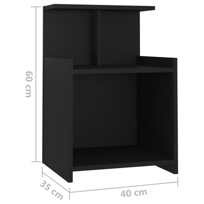 Nachttische 2 Stk. Schwarz 40x35x60 cm Holzwerkstoff - Pazzar.ch