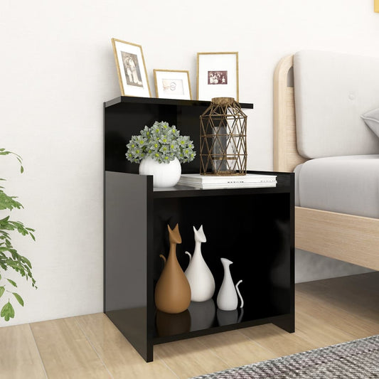 Nachttische 2 Stk. Schwarz 40x35x60 cm Holzwerkstoff - Pazzar.ch