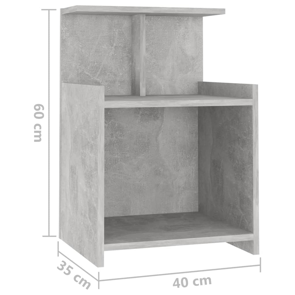 Nachttische 2 Stk. Betongrau 40x35x60 cm Holzwerkstoff - Pazzar.ch