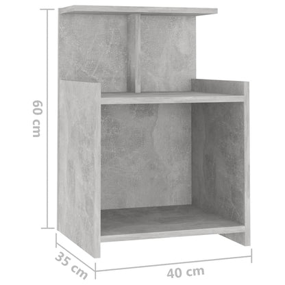 Nachttische 2 Stk. Betongrau 40x35x60 cm Holzwerkstoff - Pazzar.ch