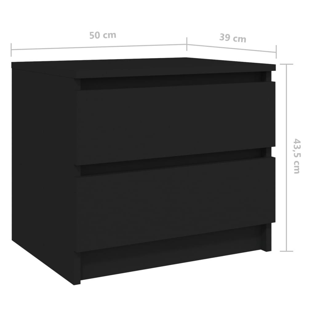 Nachttisch Schwarz 50x39x43,5 cm Holzwerkstoff - Pazzar.ch