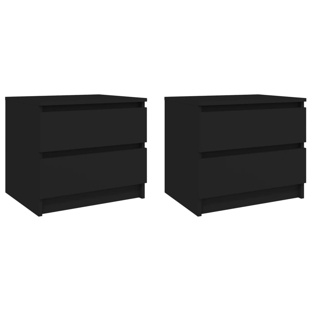 Nachttische 2 Stk. Schwarz 50x39x43,5 cm Holzwerkstoff - Pazzar.ch