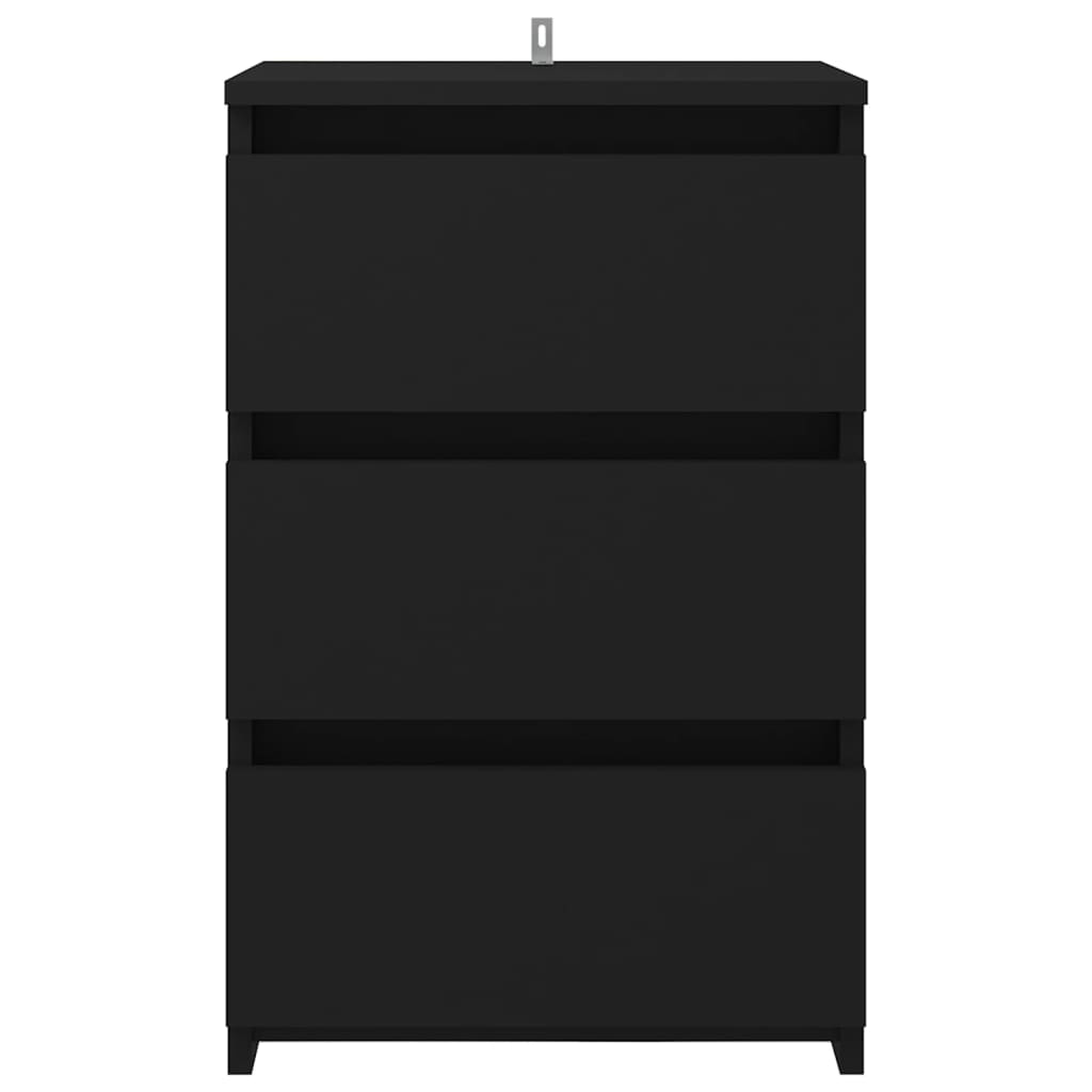 Nachttische 2 Stk. Schwarz 40x35x62,5 cm Holzwerkstoff - Pazzar.ch