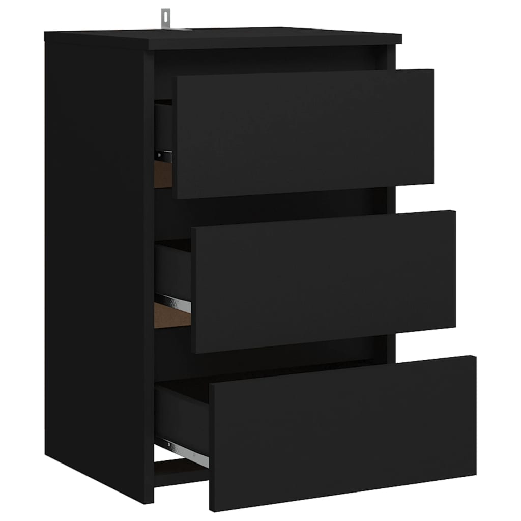 Nachttische 2 Stk. Schwarz 40x35x62,5 cm Holzwerkstoff - Pazzar.ch