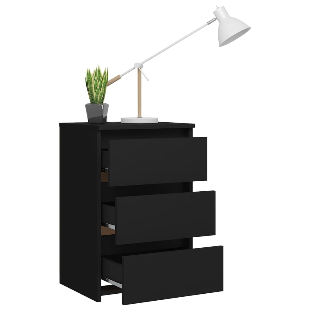 Nachttische 2 Stk. Schwarz 40x35x62,5 cm Holzwerkstoff - Pazzar.ch