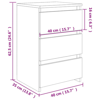 Nachttisch Betongrau 40x35x62,5 cm Holzwerkstoff - Pazzar.ch