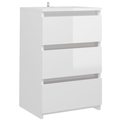 Nachttische 2 Stk. Hochglanz-Weiß 40x35x62,5 cm Holzwerkstoff - Pazzar.ch