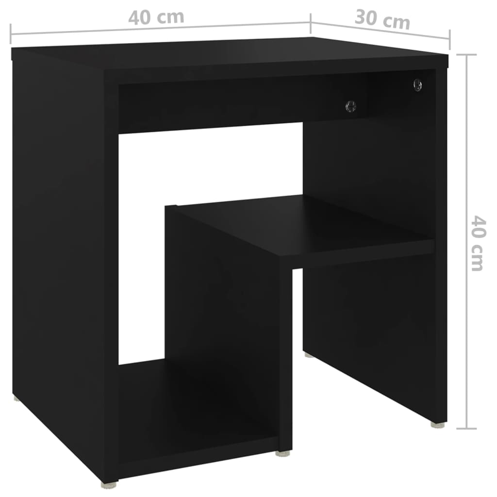 Nachttisch Schwarz 40x30x40 cm Holzwerkstoff - Pazzar.ch