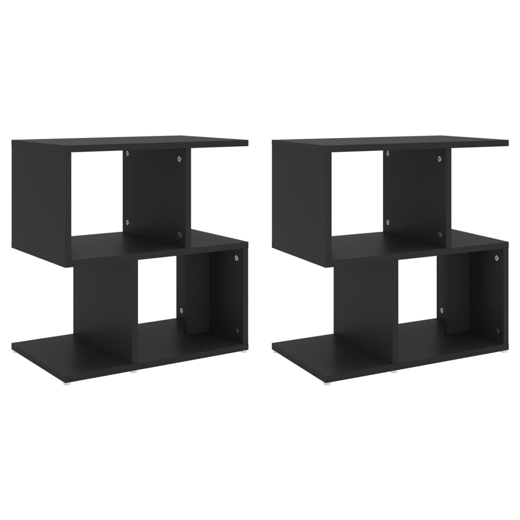 Nachttische 2 Stk. Schwarz 50x30x51,5 cm Holzwerkstoff - Pazzar.ch