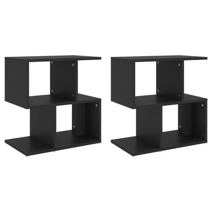 Nachttische 2 Stk. Schwarz 50x30x51,5 cm Holzwerkstoff - Pazzar.ch