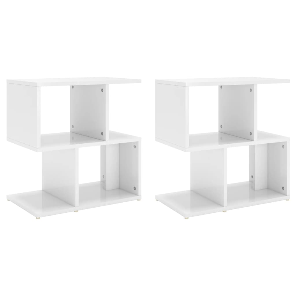 Nachttische 2 Stk. Hochglanz-Weiß 50x30x51,5 cm Holzwerkstoff - Pazzar.ch