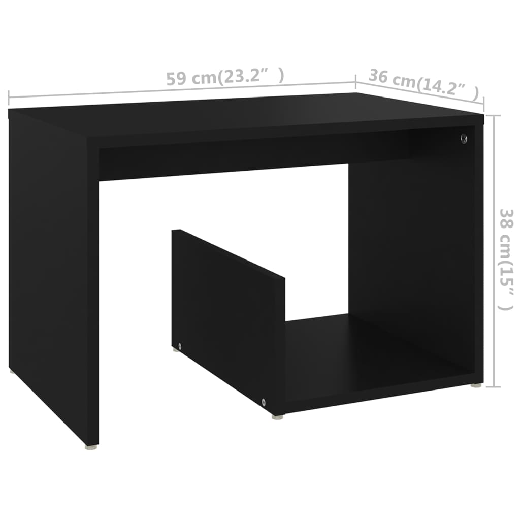Beistelltisch Schwarz 59x36x38 cm Holzwerkstoff - Pazzar.ch
