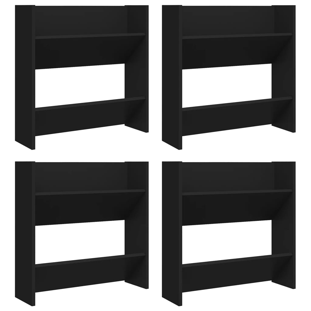 Wand-Schuhschränke 4 Stk. Schwarz 60x18x60 cm Holzwerkstoff - Pazzar.ch