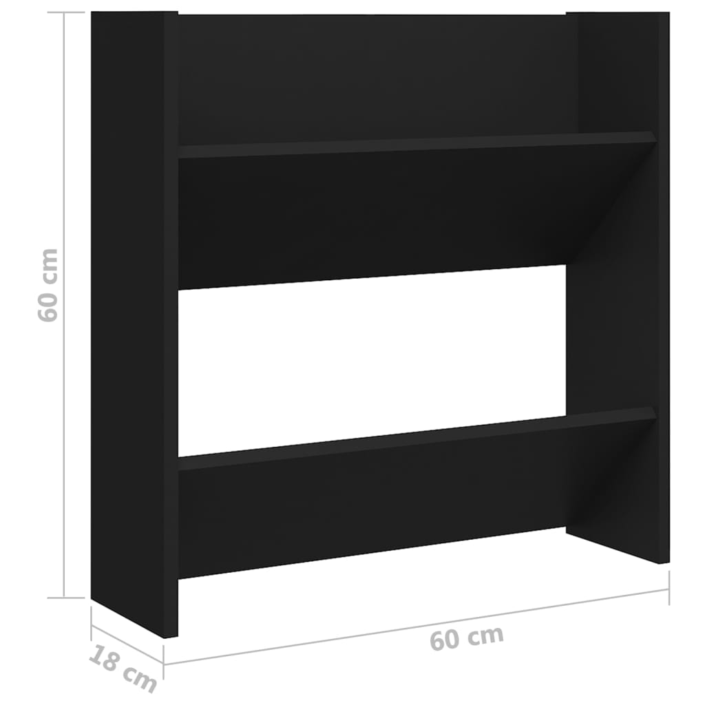 Wand-Schuhschränke 4 Stk. Schwarz 60x18x60 cm Holzwerkstoff - Pazzar.ch