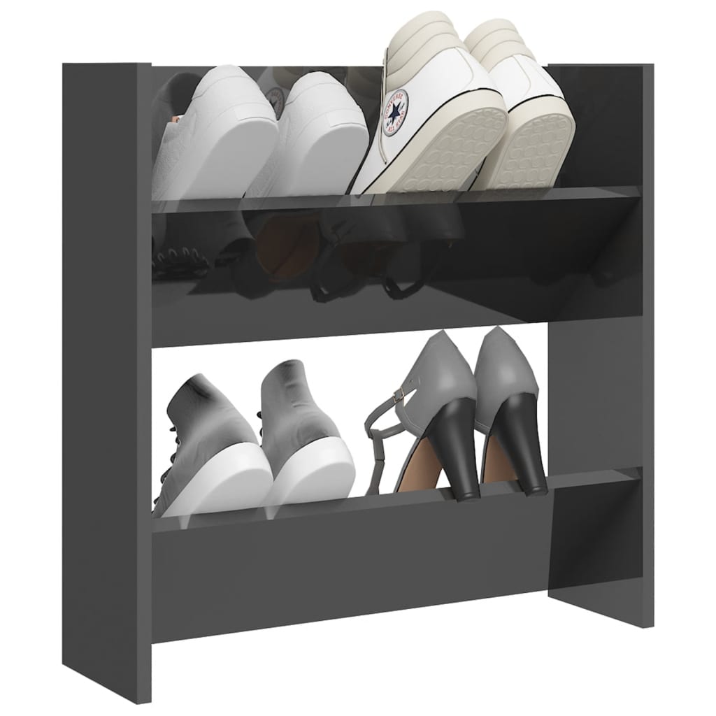 Wand-Schuhschrank Hochglanz-Grau 60x18x60 cm Holzwerkstoff - Pazzar.ch