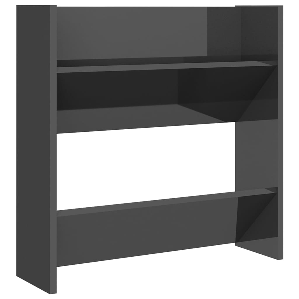 Wand-Schuhschränke 2 Stk. Hochglanz-Grau 60x18x60cm - Pazzar.ch