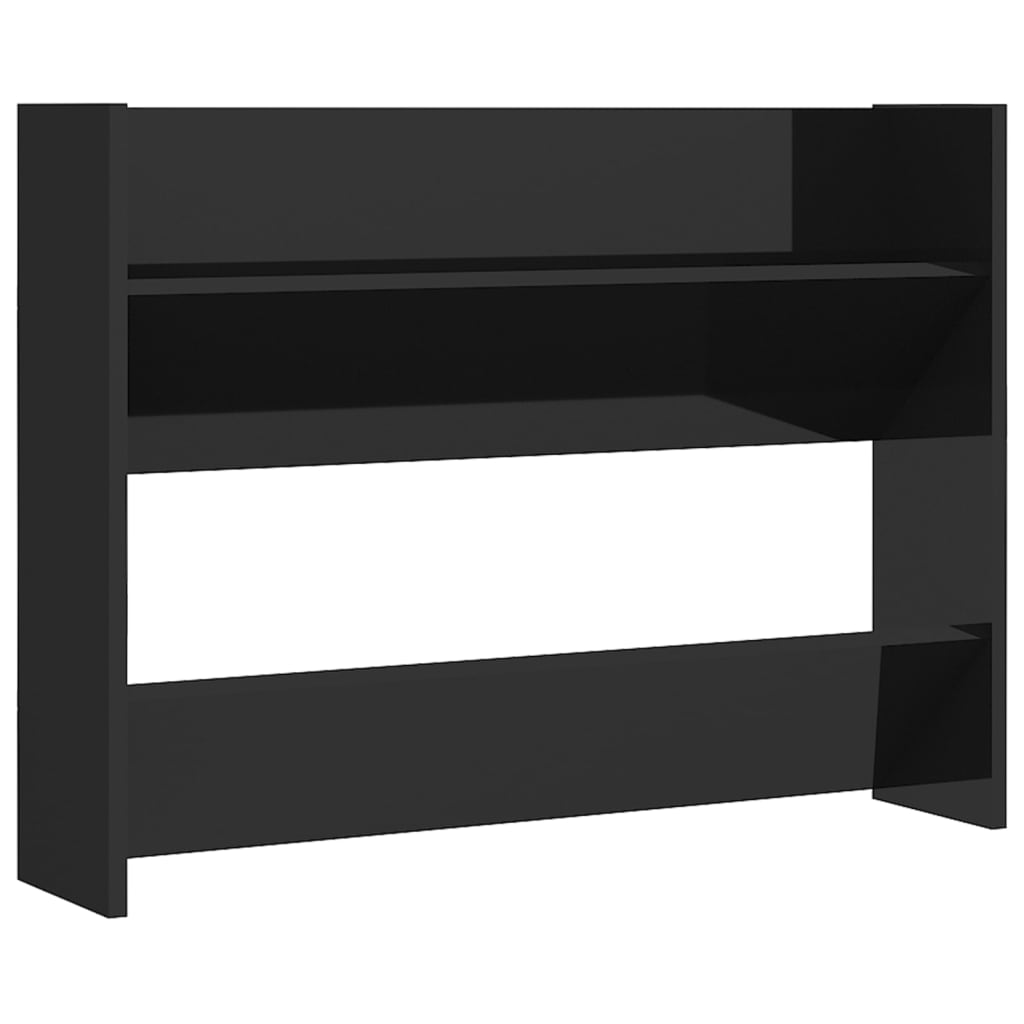 Wand-Schuhschränke 2 Stk. Hochglanz-Schwarz 80x18x60cm - Pazzar.ch