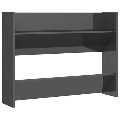 Wand-Schuhschrank Hochglanz-Grau 80x18x60 cm Holzwerkstoff - Pazzar.ch