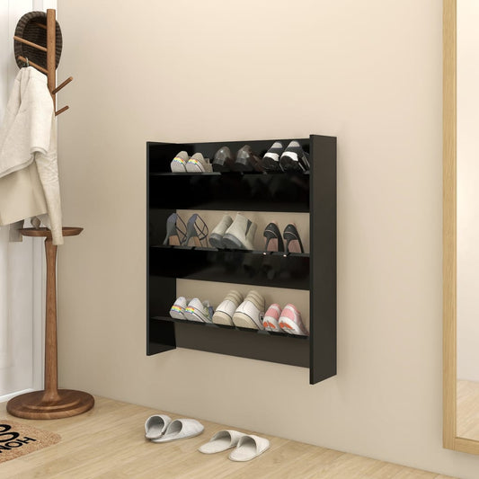 Wand-Schuhschrank Schwarz 80x18x90 cm Holzwerkstoff - Pazzar.ch