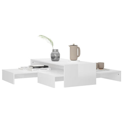 Satztisch-Set Hochglanz-Weiß 100x100x26,5 cm - Pazzar.ch