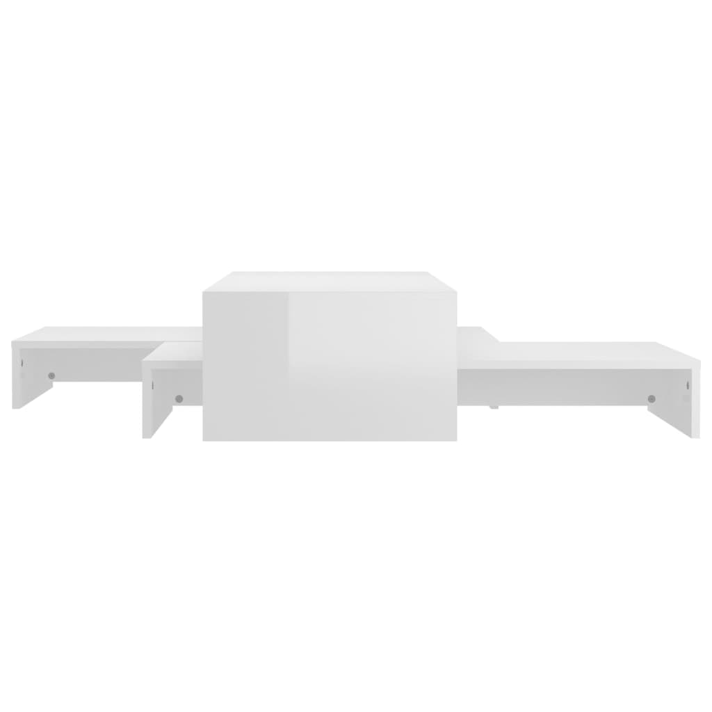 Satztisch-Set Hochglanz-Weiß 100x100x26,5 cm - Pazzar.ch