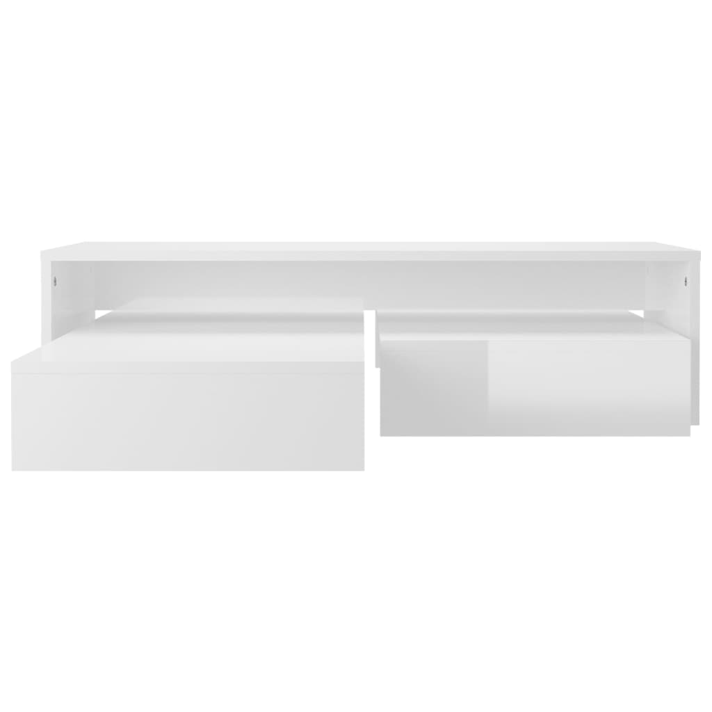 Satztisch-Set Hochglanz-Weiß 100x100x26,5 cm - Pazzar.ch