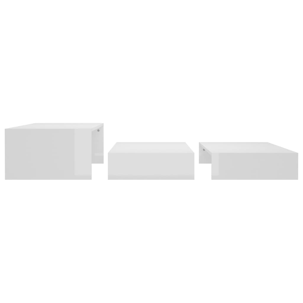 Satztisch-Set Hochglanz-Weiß 100x100x26,5 cm - Pazzar.ch