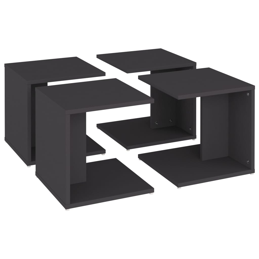 Couchtische 4 Stk. Grau 33x33x33 cm Holzwerkstoff - Pazzar.ch