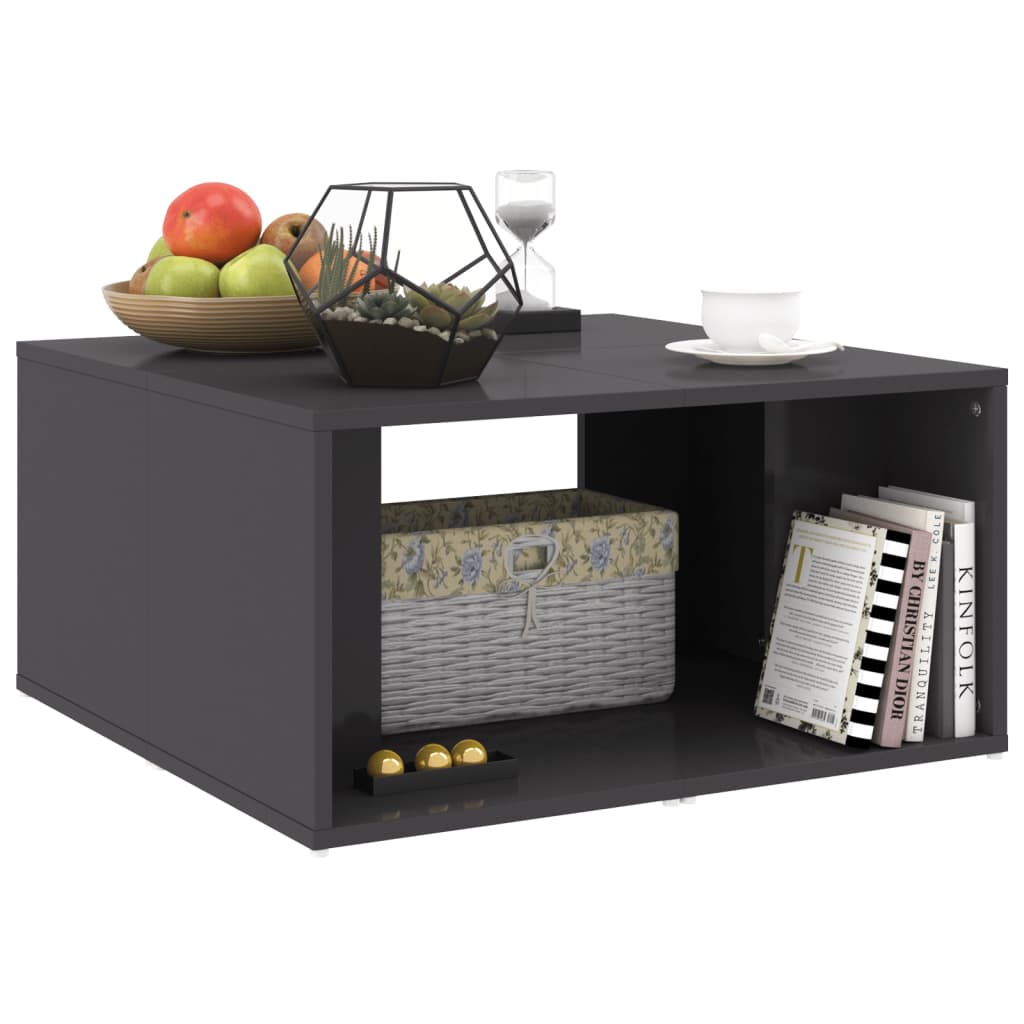 Couchtische 4 Stk. Hochglanz-Grau 33x33x33 cm Holzwerkstoff - Pazzar.ch