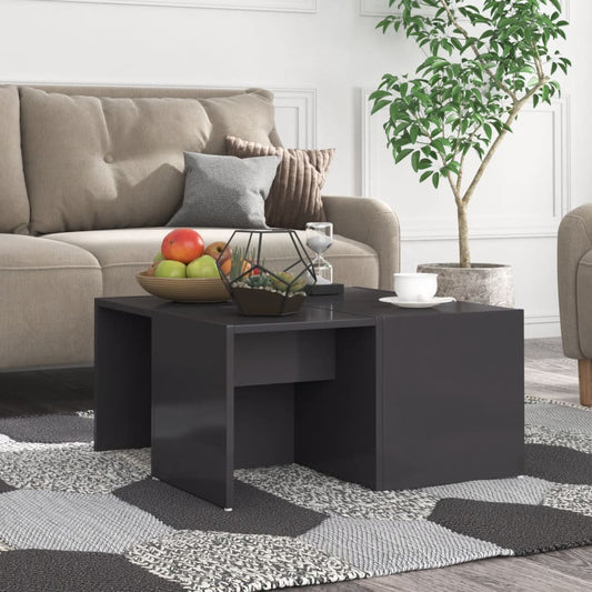 Couchtische 4 Stk. Hochglanz-Grau 33x33x33 cm Holzwerkstoff - Pazzar.ch