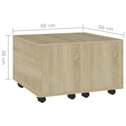 Couchtisch Sonoma-Eiche 60x60x38 cm Holzwerkstoff - Pazzar.ch
