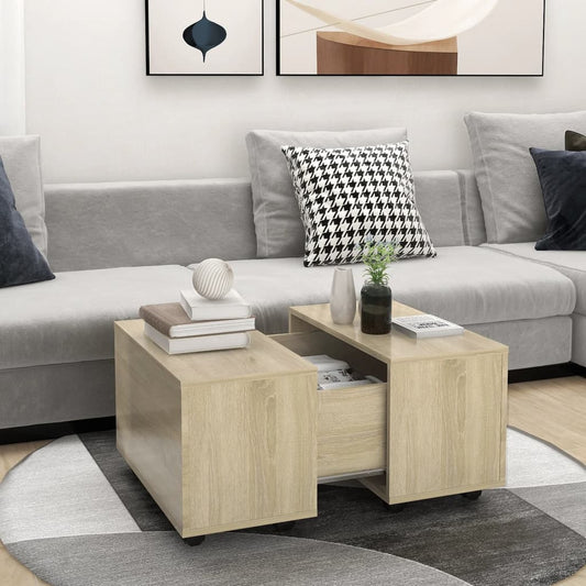 Couchtisch Sonoma-Eiche 60x60x38 cm Holzwerkstoff - Pazzar.ch