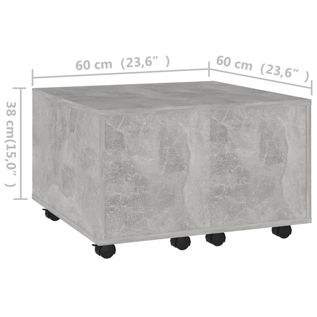 Couchtisch Betongrau 60x60x38 cm Holzwerkstoff - Pazzar.ch