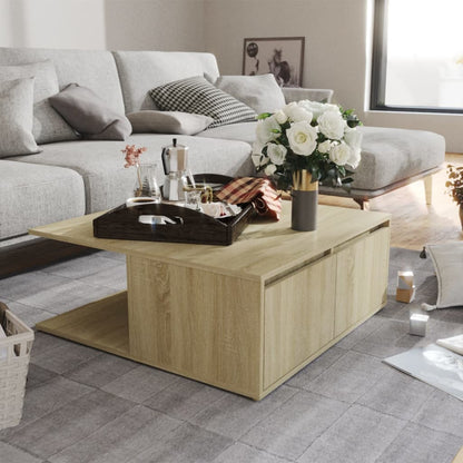 Couchtisch Sonoma-Eiche 80x80x31 cm Holzwerkstoff - Pazzar.ch