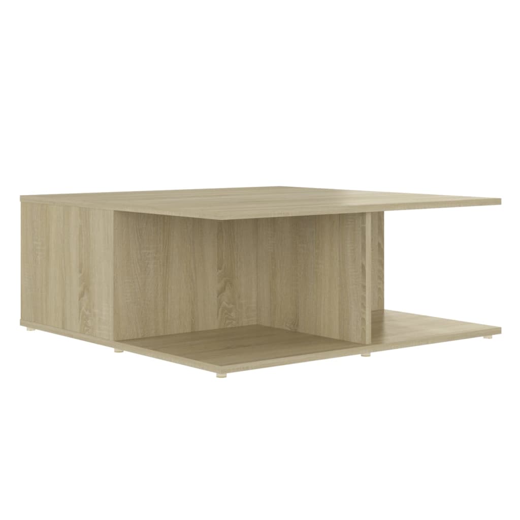 Couchtisch Weiß und Sonoma-Eiche 80x80x31 cm Holzwerkstoff - Pazzar.ch