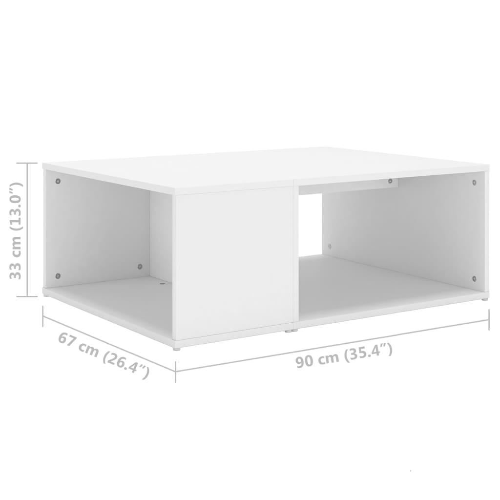 Couchtisch Weiß 90x67x33 cm Holzwerkstoff - Pazzar.ch