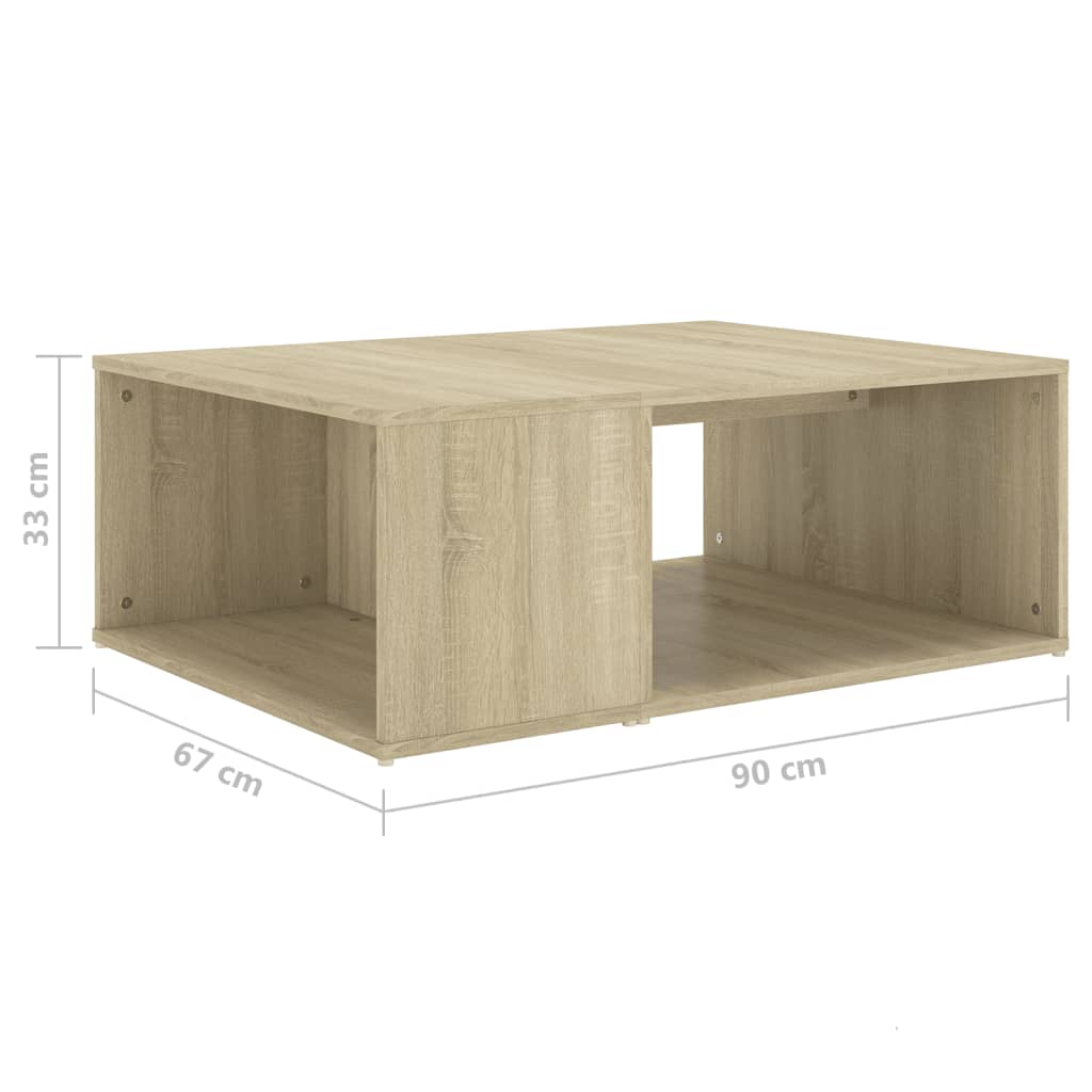 Couchtisch Sonoma-Eiche 90x67x33 cm Holzwerkstoff - Pazzar.ch