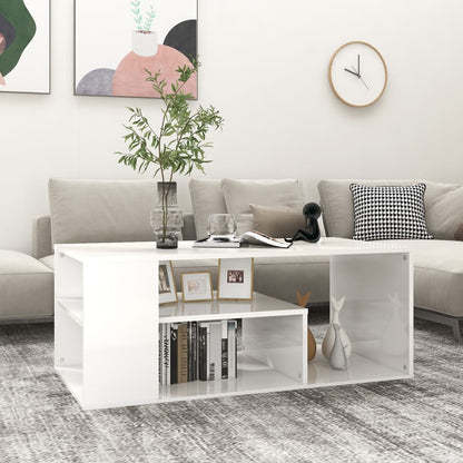 Couchtisch Hochglanz-Weiß 100x50x40 cm Holzwerkstoff - Pazzar.ch