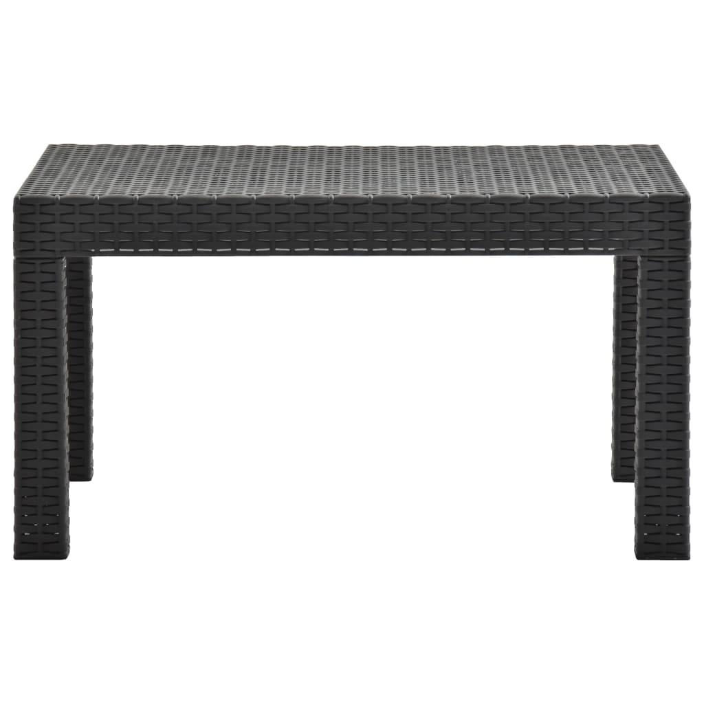 2-tlg. Garten-Lounge-Set mit Kissen PP Rattan Anthrazit - Pazzar.ch