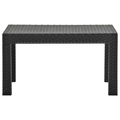 2-tlg. Garten-Lounge-Set mit Kissen PP Rattan Anthrazit - Pazzar.ch