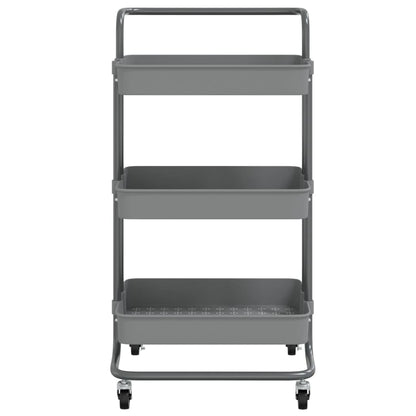 Küchenwagen 3 Etagen Grau 42x35x85 cm Eisen und ABS - Pazzar.ch