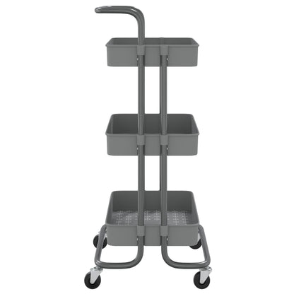 Küchenwagen 3 Etagen Grau 42x35x85 cm Eisen und ABS - Pazzar.ch