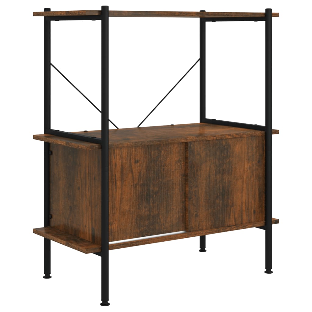 Regal mit 3 Böden und Schrank 80x40x92 cm Stahl Holzwerkstoff - Pazzar.ch